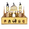 Ramadan Tray Eid Mubarak Serving Tray Hollow Palace Acrylic Mirror Tray Fruit Plate Tableware Dessert Platters DIY Display Holder Ramadan Decor