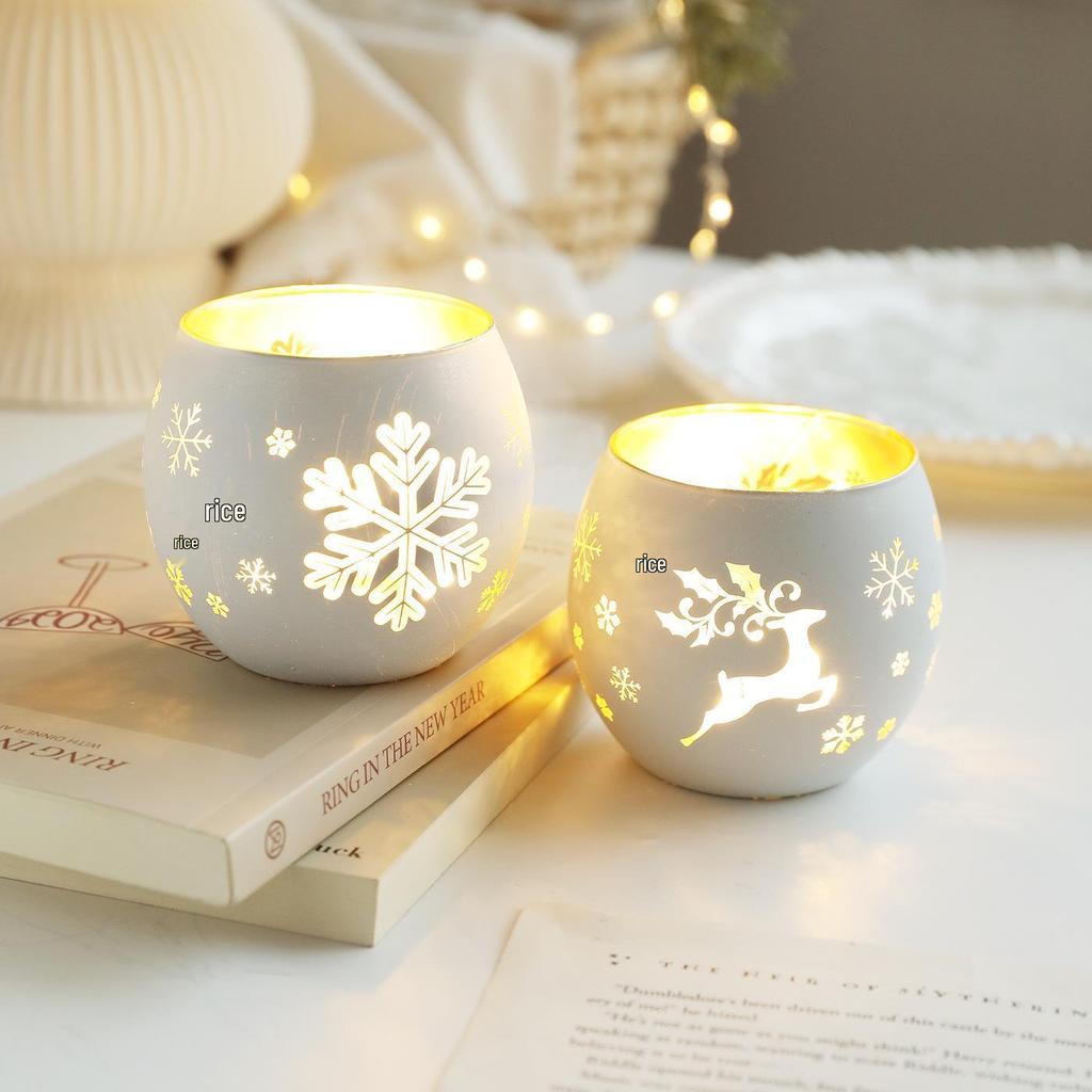 Nordic Glass Candle Holder – Christmas Aromatherapy Wax Cup, Creative Romantic Home Decor Ornament