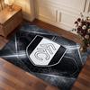 Fulham Football Print Crystal Velvet Rug, Comfortable Water Absorbent Non Slip Indoor Floor Carpet