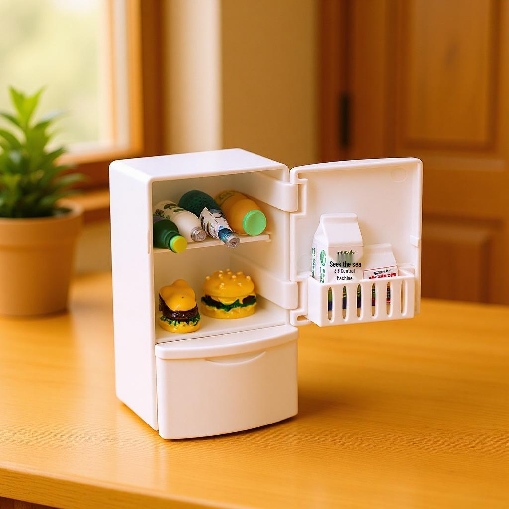Dollhouse Miniature 1:12 White Refrigerator Kitchen Decor Model