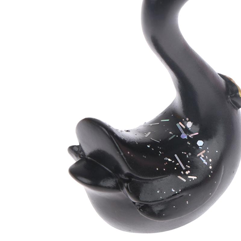 1 Pair Resin Swan Statue Figurines Swan Cake Topper Sculpture Cake Dashboard Baking Wedding Birthday Cake Decorating Supplies