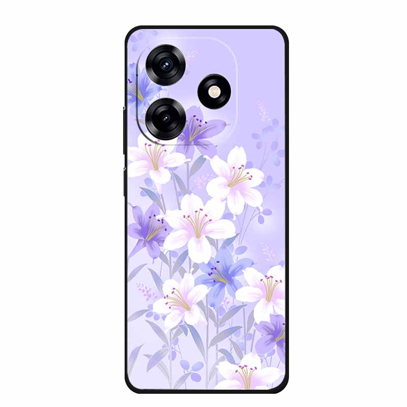 

Mobile Phone Case For Honor X5c Plus Case 6.74 Flowers Protective Soft Black Silicone Back Cover For Honor Play 10A 2025 Case Honor Play 10A