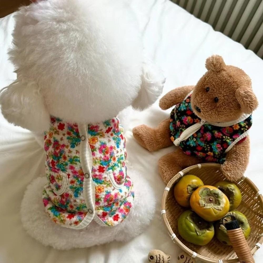 

Fashion Flower Dog Clothes Autumn Winter Plush Dog Vest New Cat Pet Costume Small Dogs Cat XL белый