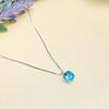 S925 Silver Topaz Four-Prong Pendant Necklace - Versatile Clavicle Chain for Everyday Wear, Perfect for Best Friends or Girlfriends.