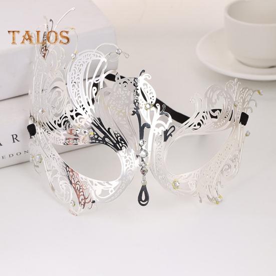 Masquerade Face Cushion Mardi Gras Masque Costume Metal Rhinestone Halloween Cosplay Eye Cushion for Carnival Stage Party Favors