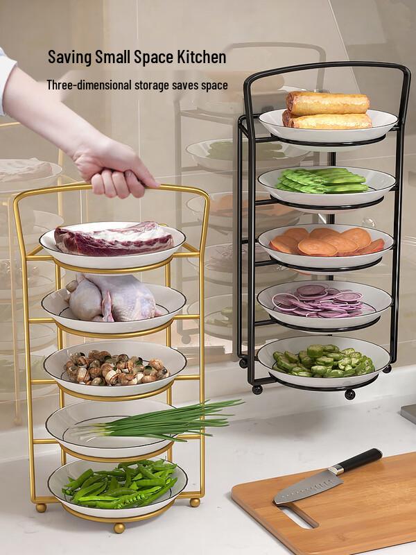 Ivory White 5-Tier Kitchen Prep Organizer Rack