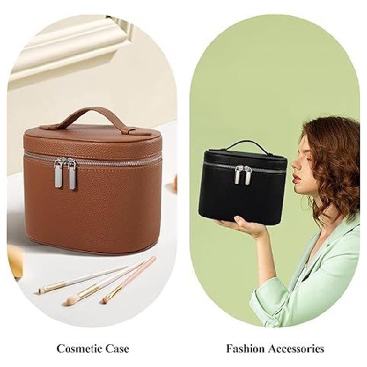Leather Makeup Bag Portable Cosmetic Bag Handbag for Women Waterproof Makeup Pouch Portable Travel Toiletry Bag Gifts