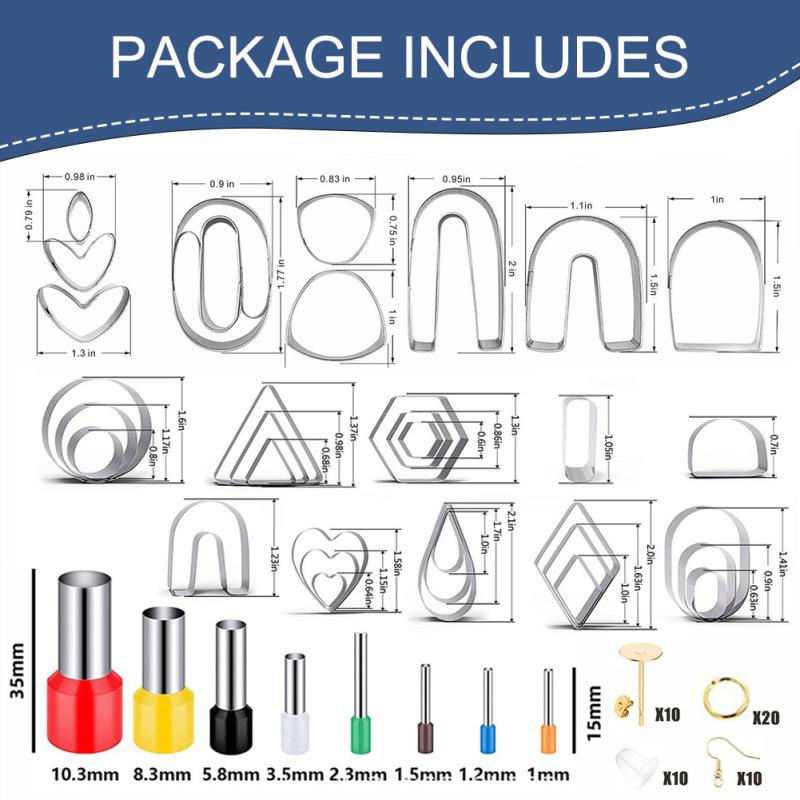 Boucles d'oreilles en acier inoxydable 126, modèle 430, ensemble de couteaux, accessoires pour argile polymère, bricolage