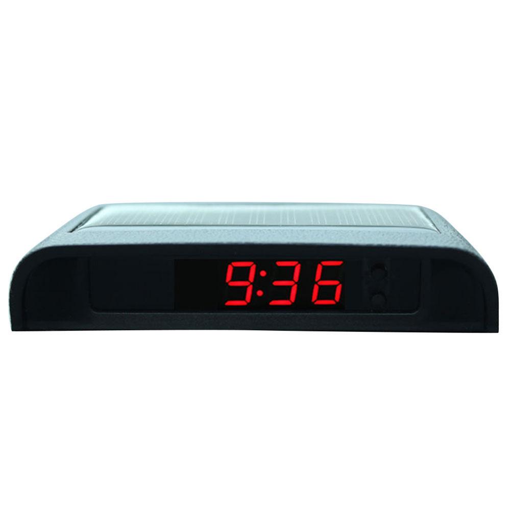 Solar Charging Powered Car Clock Auto Internal Stick-On Digital Watch 24-Hour 3-level Brightness Automatic Adjustment Car Clock