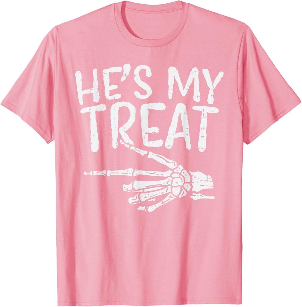 Hes My TreatShes My Trick Skeleton Matching Couple Halloween TShirt Fun Unisex Unisex Spooky Season Halloween Tshirts