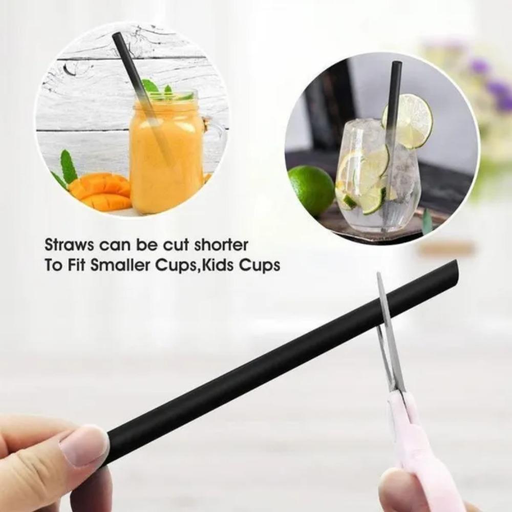 1PACK/100PCS Color Plastic Disposable Large Straw Pearl Bubble Milk Tea Smoothie Drink Party Supplies Bar Accessories