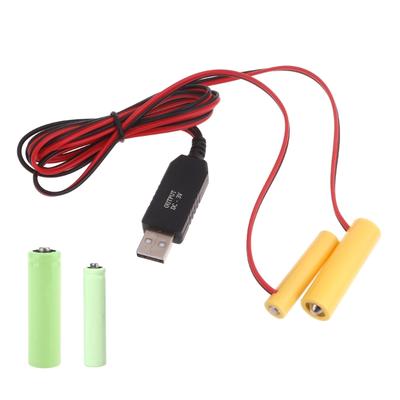 1 Ensemble de Câble d'Élimination de Pile AA AAA USB 5V2A vers 3V1A Cordon Adaptateur d'Alimentation Pile Factice Pratique pour Ventilateur Jouet