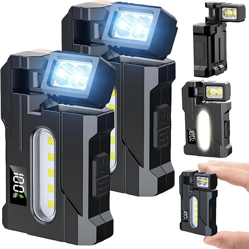 Mini Rechargeable LED Flashlight with 1800 lumens and Magnet - Super Bright 7-Mode EDC Flashlight, Rechargeable LED, Portable IP68 Pocket Flashlight