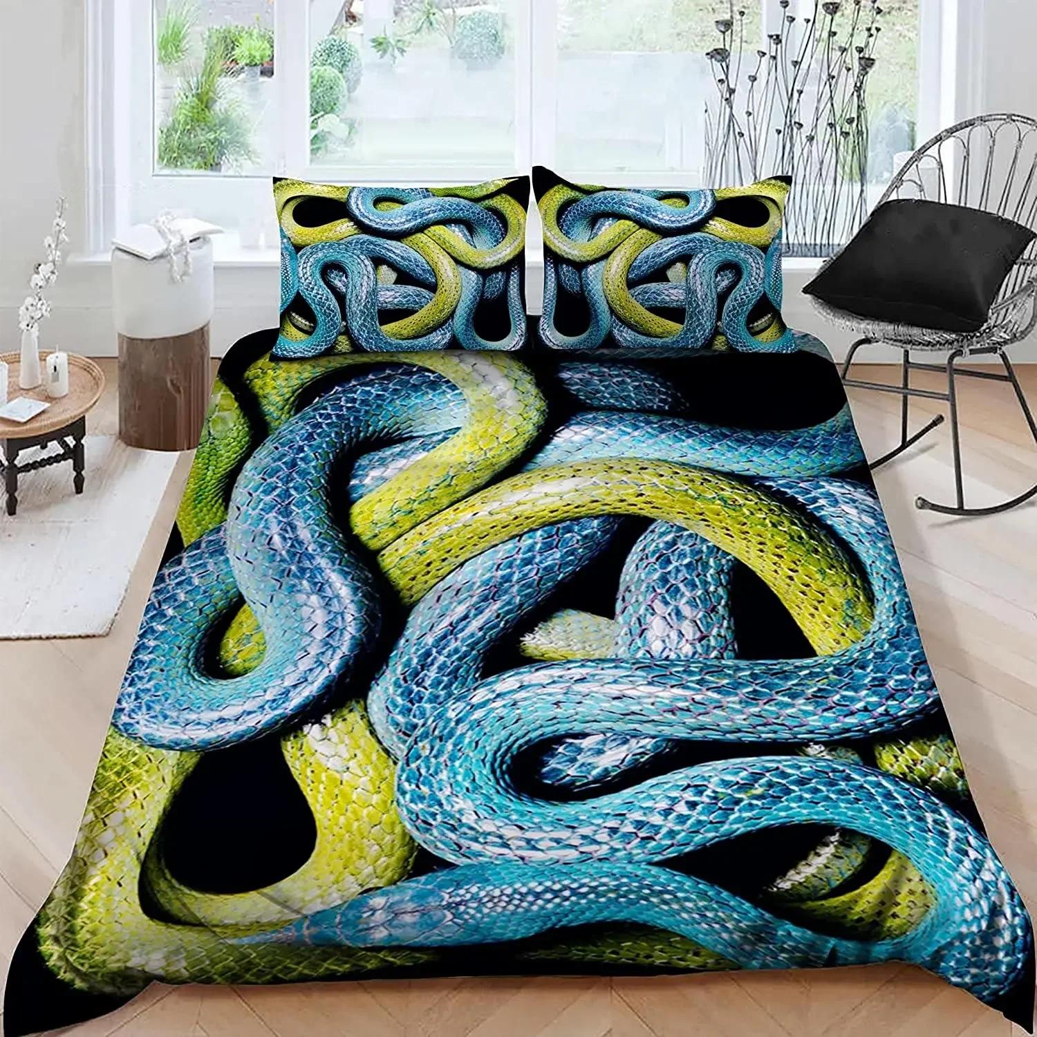 

3D Printed Snake Bedding Set Duvet Cover Bedroom Duvet Cover Single King Size Duvet Cover Home Textile 2/3 Pieces 70x133cm 2pcs
