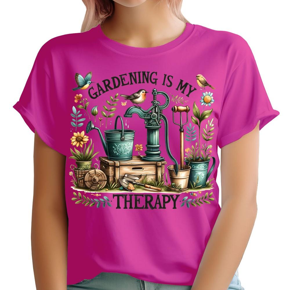 Gardening Is My Therapy Funny Garden Lover Gardeners Unisexs TShirts Top Ta91