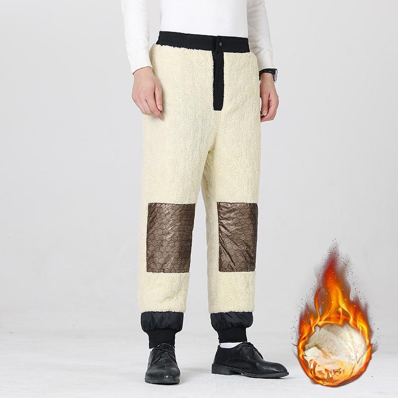Winter New Men's Sports Casual Fleece-lined Straight Leg Pants