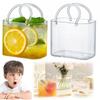 Glass Purse with Glass Straw Fish Tank Vase Creative Drinking Mug for Fruit Juice Tea Matcha Coffee Flowers
