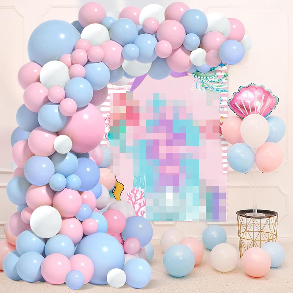 Pastel Pink Blue Balloons Garland Arch White Balloon Kit Gender Reveal Baby Shower Graduation Birthday Party Decoration Globos
