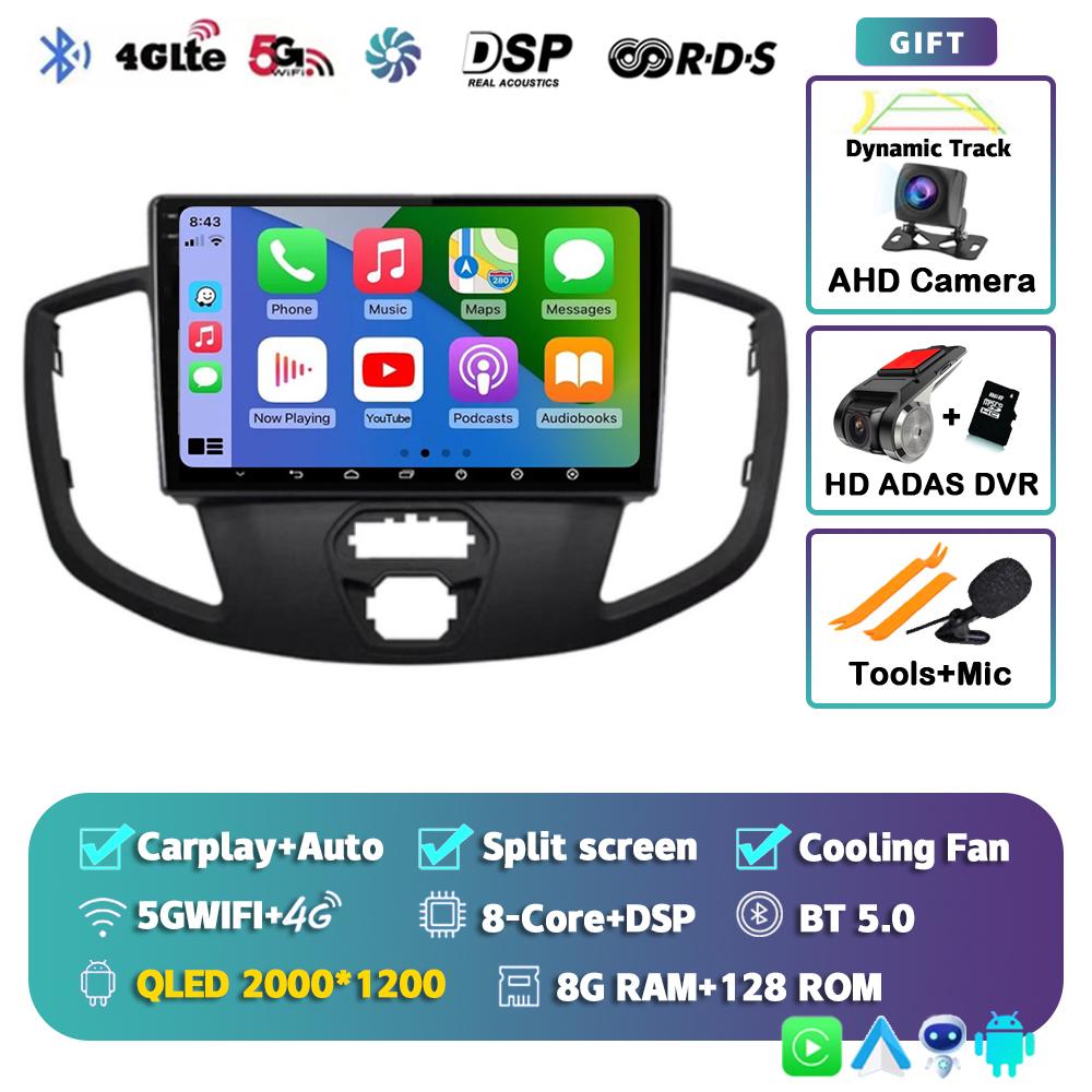 Android 14 Carplay Auto For Ford Transit 2013 - 2018 Car Radio 4G+WIFI Player Multimedia Stereo Navigation Video Head Unit GPS