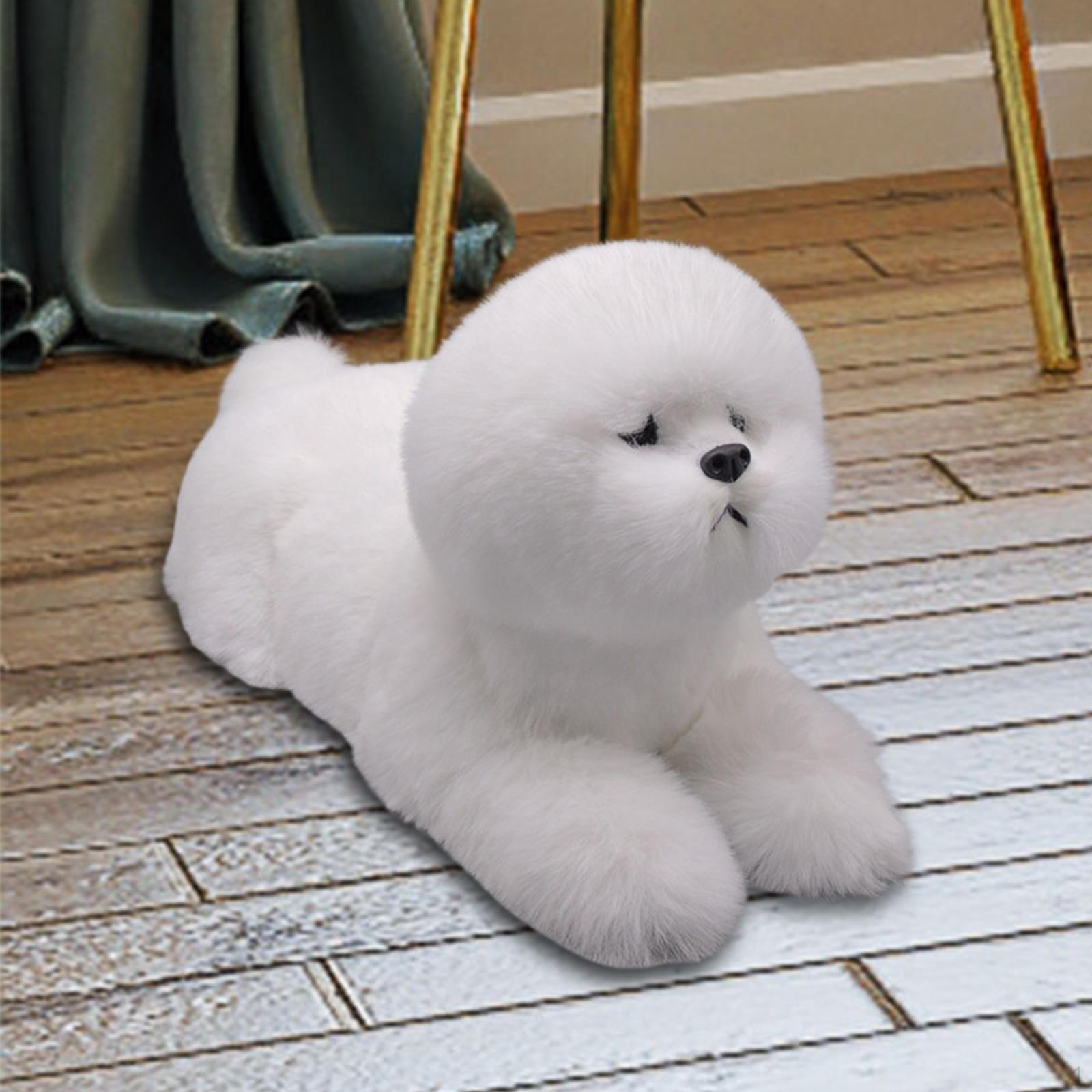 

Реалистичный щенок, чучело, интерактивное украшение-компаньон, имитация белой собаки, плюшевая игрушка для Lying