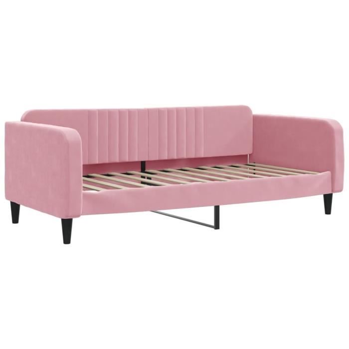 VidaXL Lit de repos rose 90x200 cm velours 354089