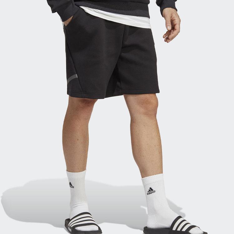 Adidas SS23 Logo Print Comfortable Breathable Straight Leg Sports Shorts Men Shorts Black IC3722