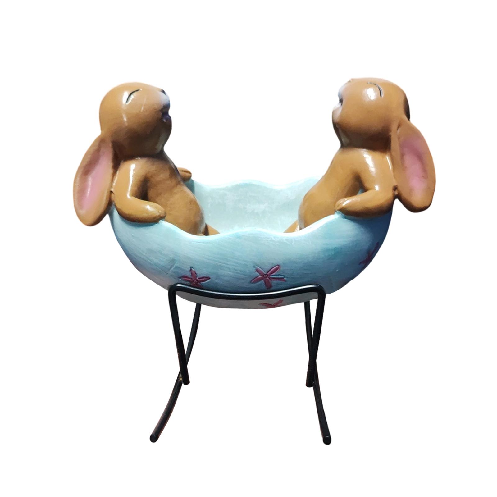 

Easter Bunny Resin Ornament Garden Courtyard Decoration Bathtub Cradle Indoor Desktop Home Decor One Size зелёный