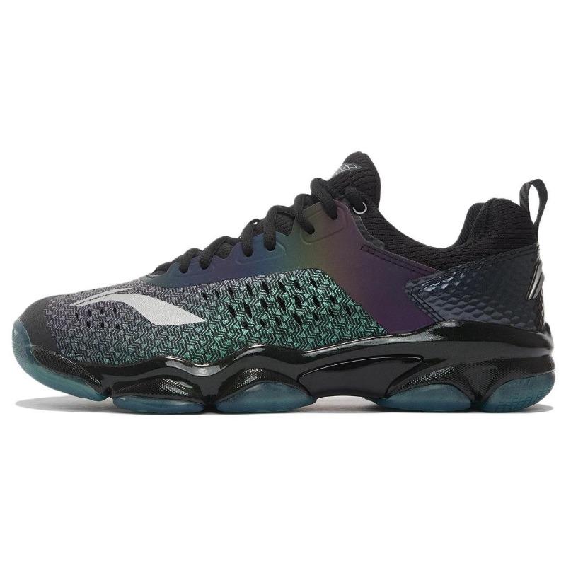 

LiNing Sound Burst 1.0 Gradient Shock Absorbing Anti Slip Wear Resistant Low Top Badminton Shoes Men Black Blue AYZN009-16 39