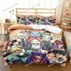 3D Anime Fairy Tail Bedding Set Bed Three-piece Set Duvet Cover Single Double Bed Queen Size Duvet Cover Set Adult Boys Bedroo