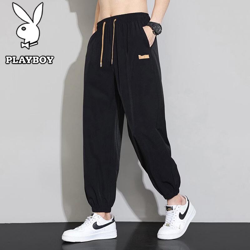 

PLAYBOY Men s Summer Ice-Feel Breathable Jogger Pants L
