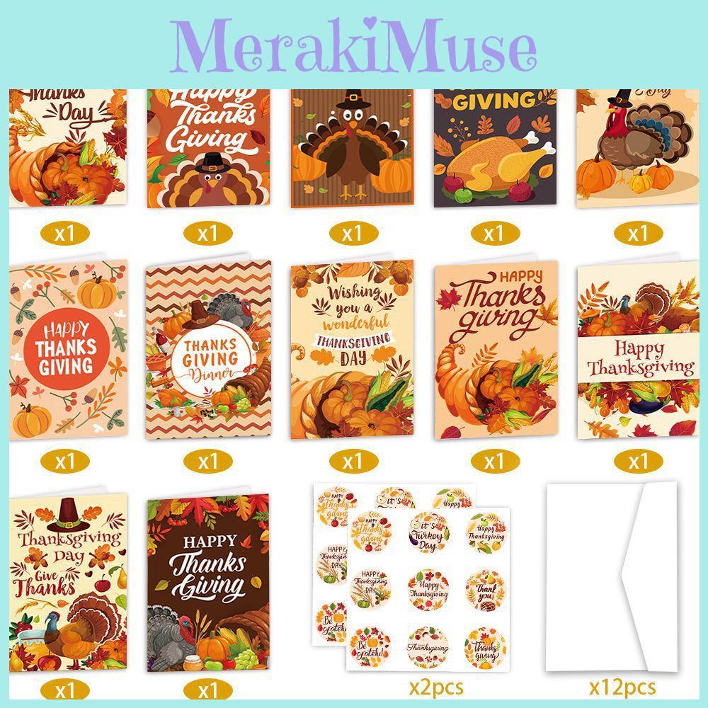 Holiday Paper Card Pack Featuring Turkey Theme For Thanksgiving Party Invitations And Event Decor