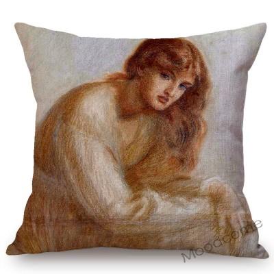 Uk British Artist Dante Gabriel Rossetti World Famous Oil Painting European Beauty Princess Sofa Pillow Case Linen Cushion Cover