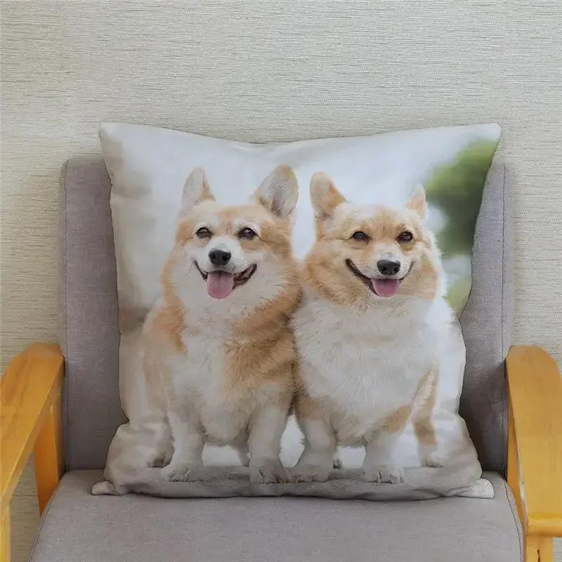 Cute Welsh Corgi Pembroke Dog Cushion Cover Pillow Case Home Decor Animal   Sofa Car