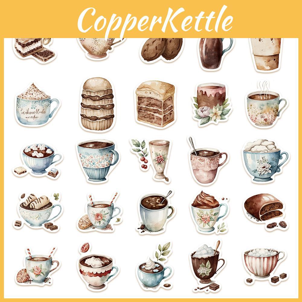 50diy Stickable Coffee Stickers For Notebooks Laptops Phones And More