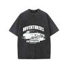 Vintage Washed Graphic T - Shirt for Men Oversized Crew Neck Short Sleeve 'Adventurers Pathbreaker' Retro Car Printed Top Casual Daily Wear