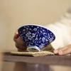 Starožitný modrobílý kuželovitý šálek na čaj - Mistrovský šálek z porcelánu Jingdezhen, Ručně vyráběná čajová miska v čínském stylu, Keramická sada pro Gongfu čaj