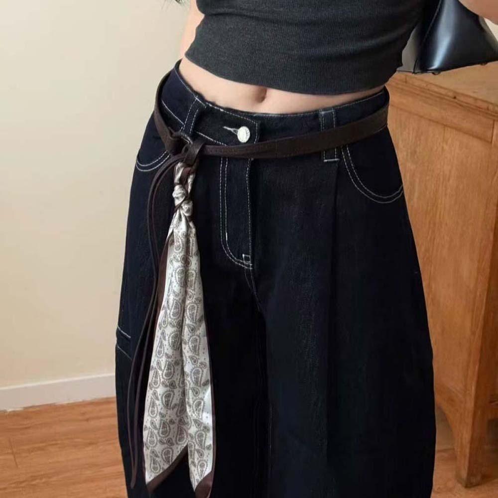 Bohemian Style Retro Jacquard Waistband Ethnic Style Silk Tie Design Belt  Girls