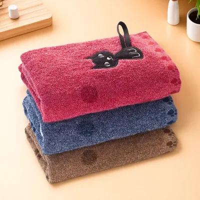 Pamuklu Havlular Çocuk Banyo Yumuşak Sevimli Yüz Duş Yüksek Su Havlusu Ev Havlusu Kalite Kedi Çocuk Emici 25x50cm