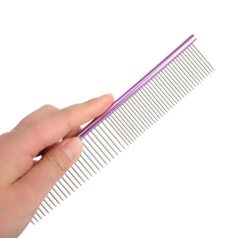 Pet Supplies, Color Steel Comb, Purple Steel Comb, Single Row of Dense Teeth, Straight Row Comb, Beauty Comb, Hair Pulling Comb