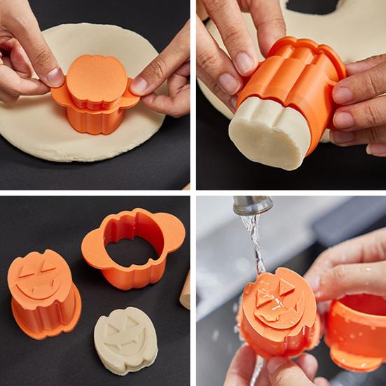 Halloween Cake Pop Mold Set Pumpkin & Ghost Shape Press for Baking Cookies Candy Food-Grade Baking Cake Pop Kit
