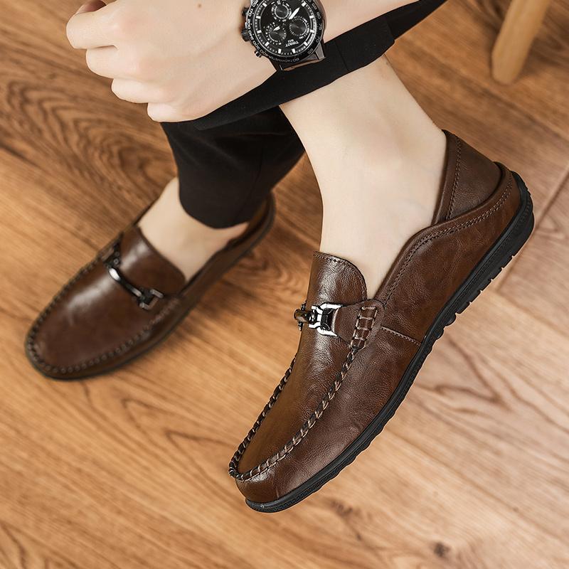 Fashion Mens Handmade Casual Shoes High Quality Soft Sole Business Style Formal Loafers Elegant Classic Round Toe Daily Social Men Shoes