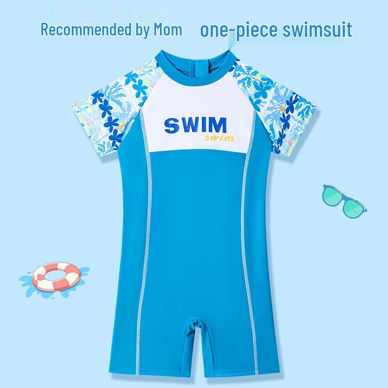 

Boys Blue One-Piece Swimsuit - Small, Medium, Large - Professional Training Swimwear for Kids XL Height 95-110cm Weight 15-18kg