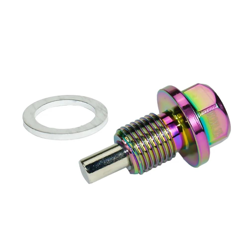M12*1.25MM Magnetic Oil Drain Plug/Oil Sump drain plug Red Blue Black Gold Purple Silvery Green Gray Oil Drain Plugs 3