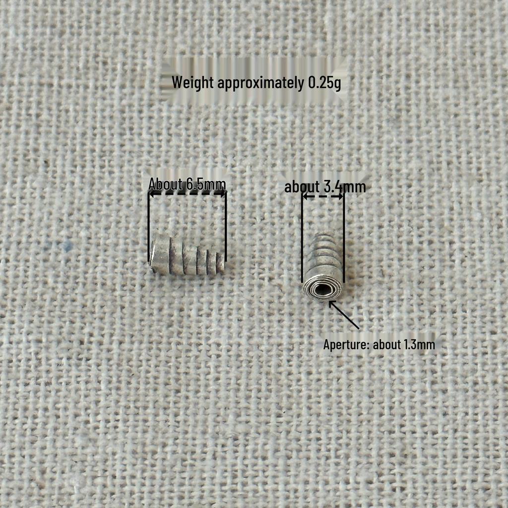Thai Handmade Old-Style Silver Spiral Spacer Beads for DIY Bracelets - 3D Design