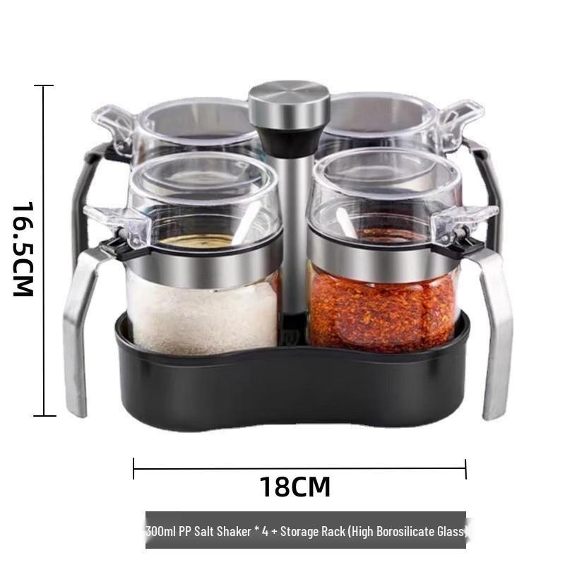 SPSR Glass Spice Jars Set with Rack
