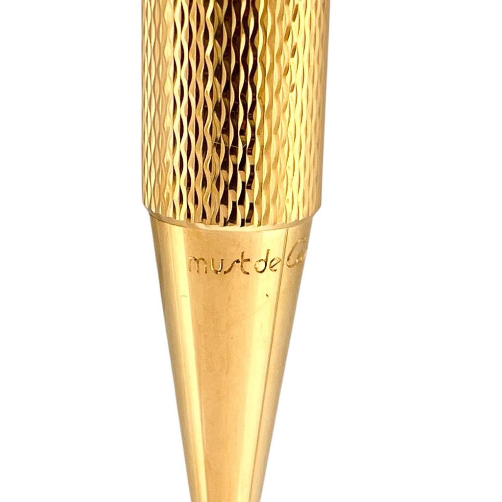 Excellent Cartier Ballpoint Pen Trinity Twist Type Gold Mens Used