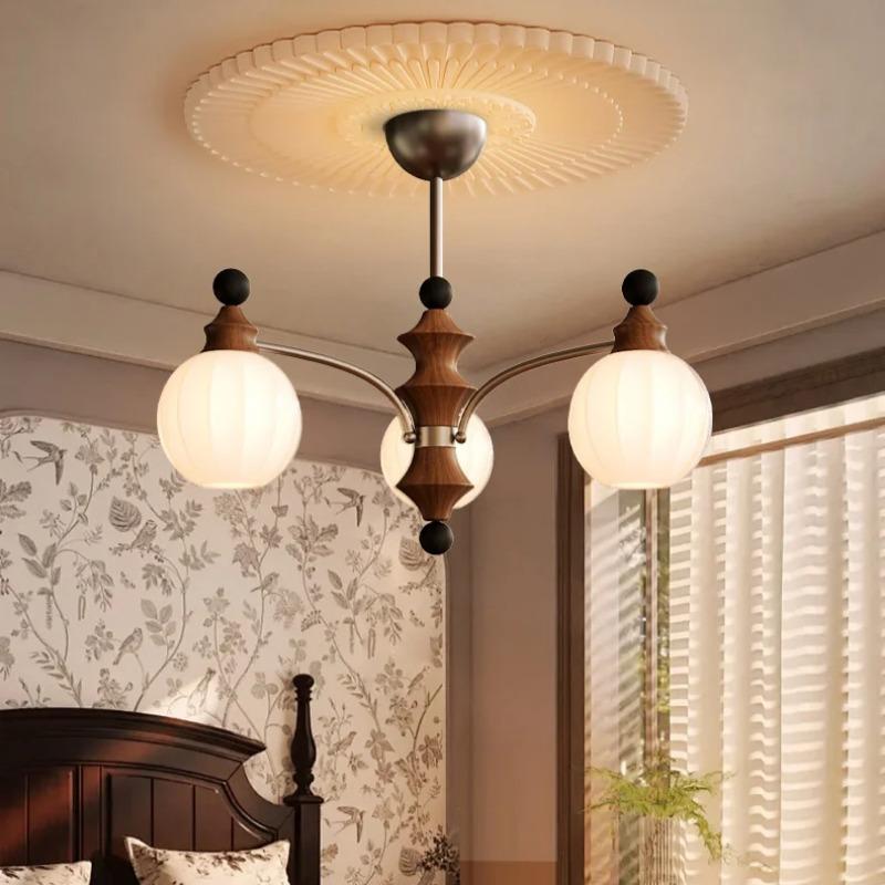 Amerikanischer Retro-Stil Schlafzimmer-Kronleuchter Französisch Vintage Massivholz Designer-Stil Künstlerische Beleuchtungskörper