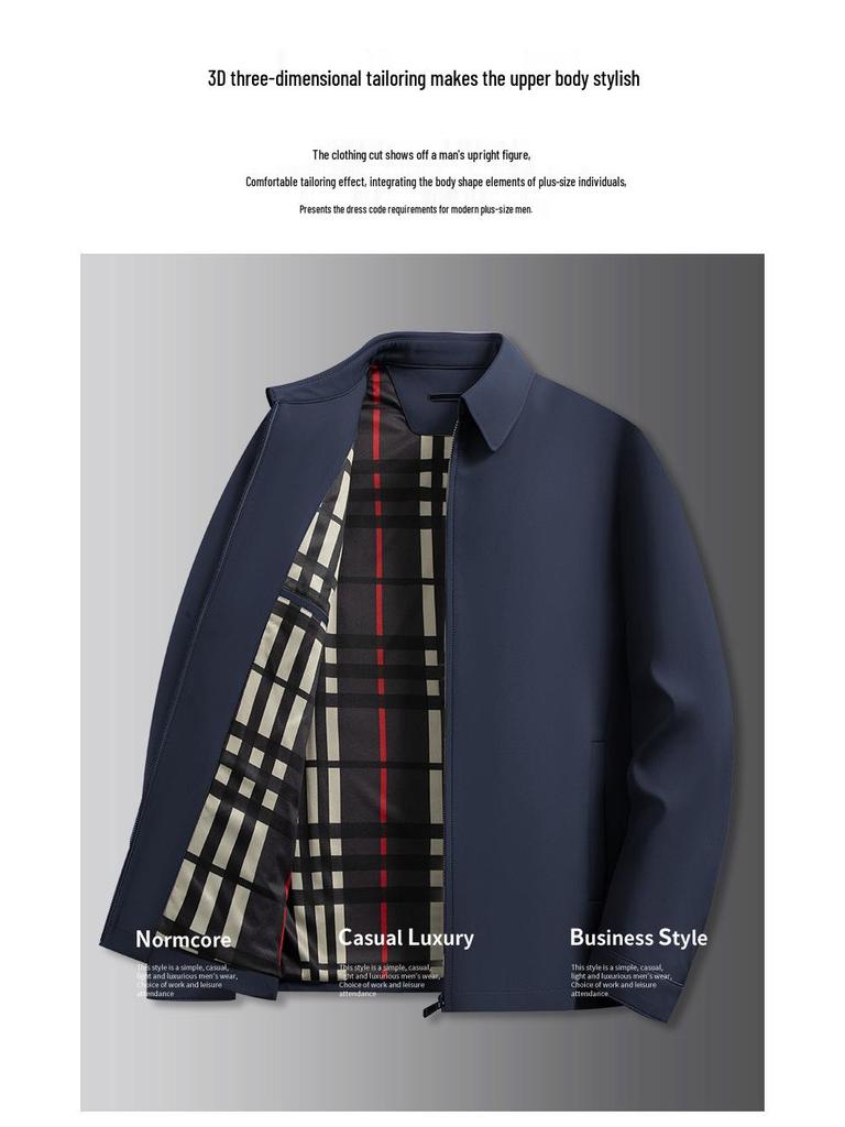 Fat Brother 2025 Men's Plus Size Business Casual Lapel Jacket