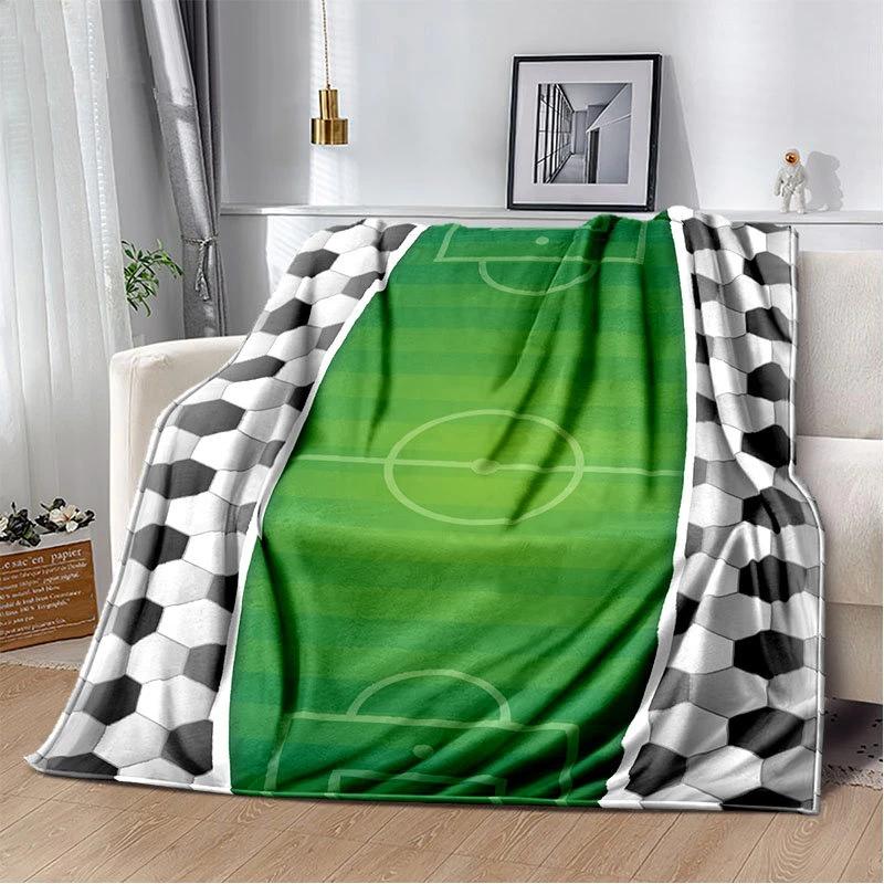 Soccer Ball Field Football Goal Throw Blanket Soft Flannel Blankets Bed Sofa Cover Bedspread Home Decor Christmas Birthday Gifts