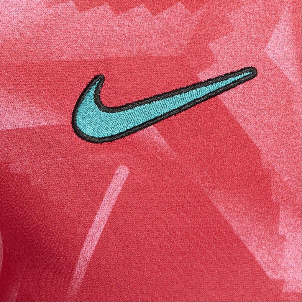 Nike Korea 2024 Stadium Home All Over Logo Print Crew Neck Casual Short Sleeve Football Shirt Women tops Red FJ4332-679